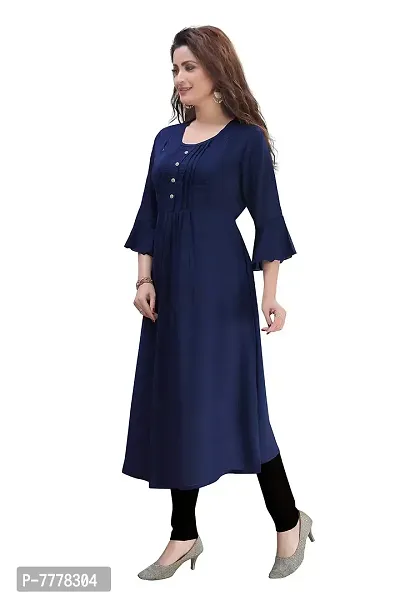 Hriday Fashion Women's Rayon Anarkali Maternity Nursing Breast Feeding Kurti with Zippers For PRE and Post Pregnancy (JC44)-thumb0