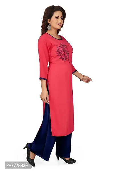 HRIDAY FASHION Women's Rayon Straight Casual/Office Wear Kurta (HF07)-thumb3