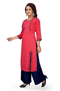 HRIDAY FASHION Women's Rayon Straight Casual/Office Wear Kurta (HF07)-thumb1