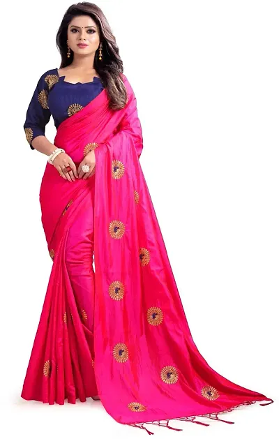 NOTABILIA Women's Banarasi Silk Saree With Unstitched Blouse Piece