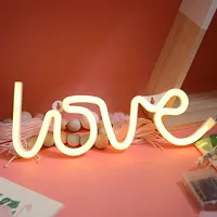 ME GIFTS Love Neon Signs, LED Neon Light for Home Decor, Wedding Party Supplies, Girls Room Decoration Accessory, Wall/Table/Indoor Decoration, Kids Gifts,USB Operated (Warm-White)-thumb3