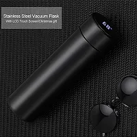 Double Stainless Steel Wall Smart Flask Vacuum Insulated Water Bottle with LED Temperature Display(Black, 500 ml)-thumb1