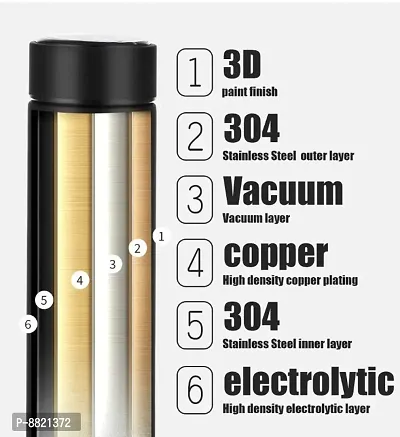 Double Stainless Steel Wall Smart Flask Vacuum Insulated Water Bottle with LED Temperature Display(Black, 500 ml)-thumb4