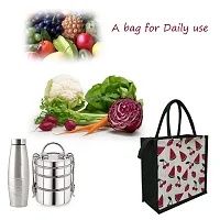 Daily Use Jute Storage Lunch Reusable Bags Tote Bag/Grocery Bag/Gym Bag-thumb1