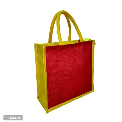 solid colour jute lunch bags with zipper-thumb3