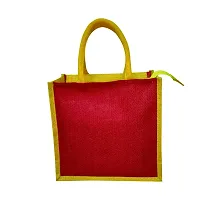 solid colour jute lunch bags with zipper-thumb3