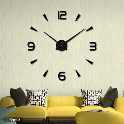 Analog 68 cm X 69 cm Wall Clock (Black, Without Glass, Standard)