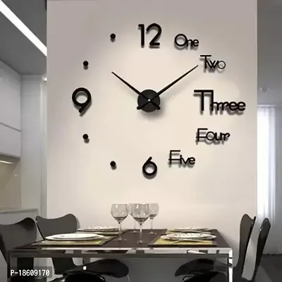 Analog 60 cm X 60 cm Wall Clock (Black, Without Glass, Diy Clocks)-thumb0