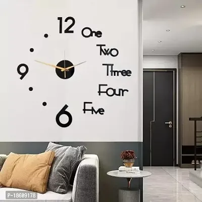 Analog 66 cm X 66 cm Wall Clock (Black, Without Glass, Diy Clocks)-thumb0