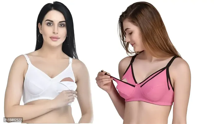 Zourt B Cup Poly Cotton Feeding Bra Set of 2-thumb0