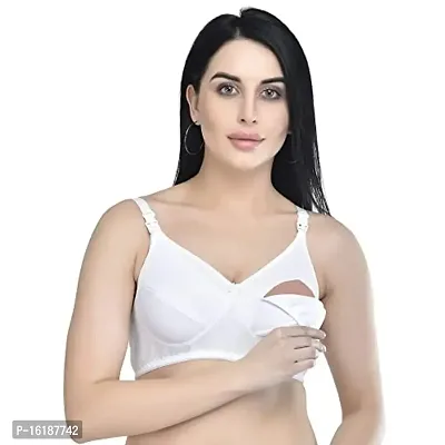 Needytime Poly Cotton C Cup Feeding Bra (40, White)