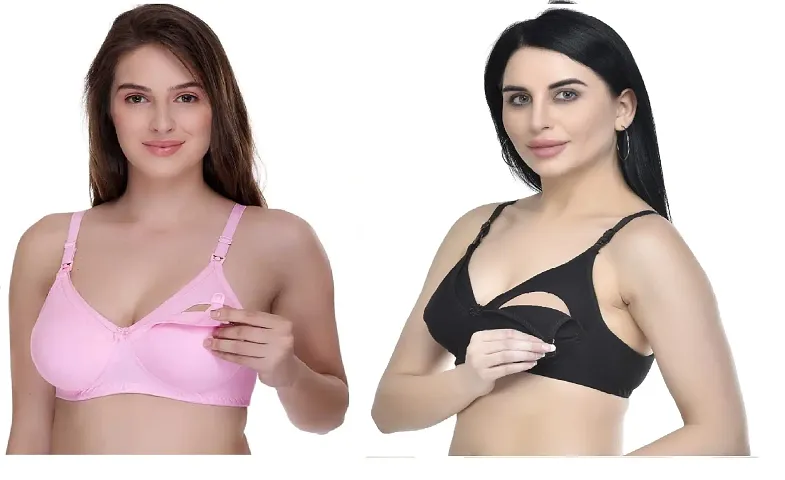 Zourt B Cup Poly Cotton Feeding Bra Set of 2