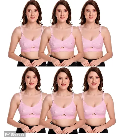 Stylish Fancy Polycotton Solid Non Padded Bras For Women Pack Of 6-thumb0