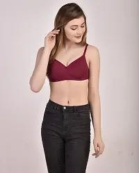 Needytime Poly Cotton Padded Bra (Maroon)-thumb1