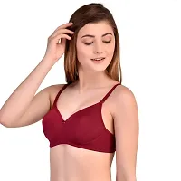 Needytime Poly Cotton Padded Bra (Maroon)-thumb3