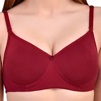 Needytime Poly Cotton Padded Bra (Maroon)-thumb4