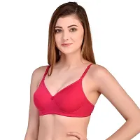 Needytime Poly Cotton Padded Bra (Pink)-thumb2