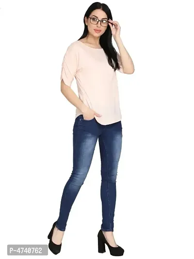 Trendy cotton round neck plain tshirt for women-thumb0