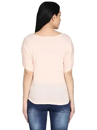 Trendy cotton round neck plain tshirt for women-thumb1