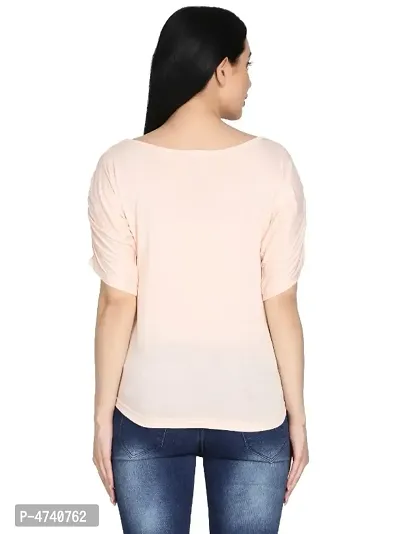 Trendy cotton round neck plain tshirt for women-thumb2