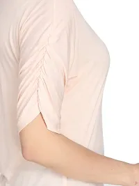 Trendy cotton round neck plain tshirt for women-thumb2