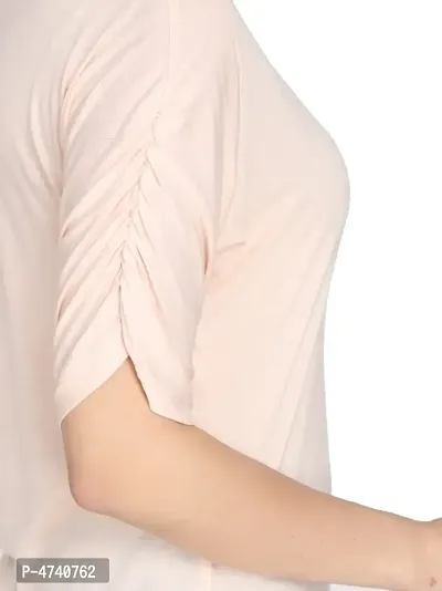 Trendy cotton round neck plain tshirt for women-thumb3