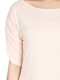 Trendy cotton round neck plain tshirt for women-thumb3