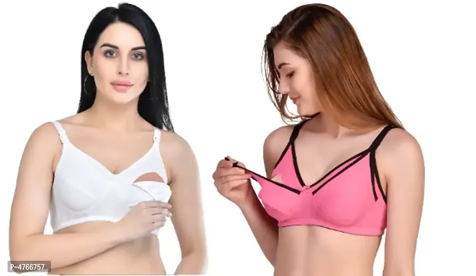 Multicoloured Polycotton Solid Bras For Women