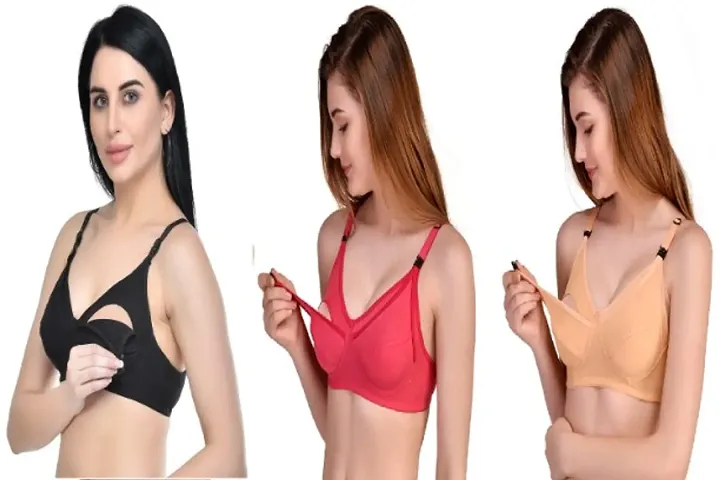 Comfy Solid Maternity Bra Combo of 3