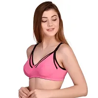 Needytime Poly Cotton C Cup Feeding Bra Set of 3 (Skin/Pink/Green)-thumb3