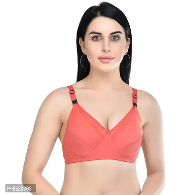 Multicoloured Cotton Blend Solid Bras For Women-thumb2