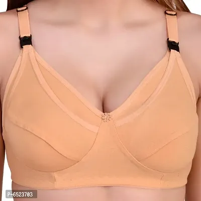 Multicoloured Cotton Blend Solid Bras For Women-thumb5