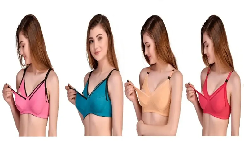 Zourt B Cup Non Padded Feeding Bra Set of 4