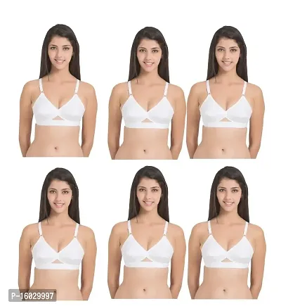 Stylish Fancy Polycotton Solid Non Padded Bras For Women Pack Of 6-thumb0