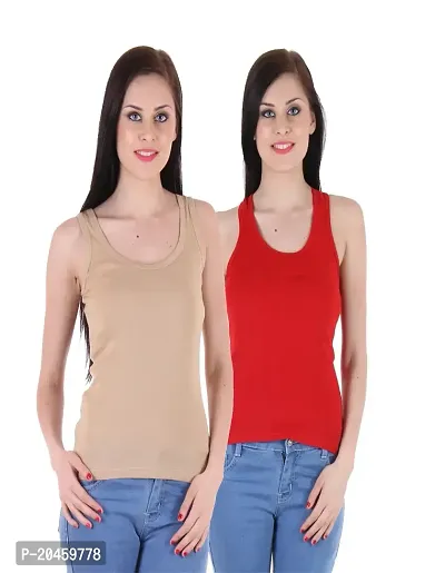 Stylish Multicoloured Cotton Solid Regular Camisoles For Women-thumb0