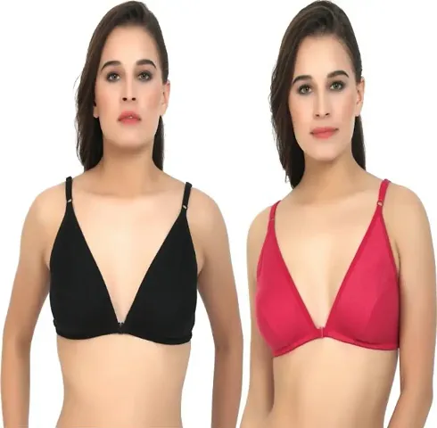 Zourt Stylish Front Open Bra Set of 2