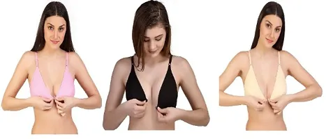 Zourt Stylish Front Open Bra Set of 3