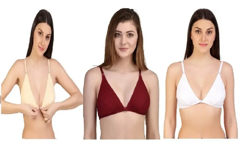 Zourt Stylish Front Open Bra Set of 3