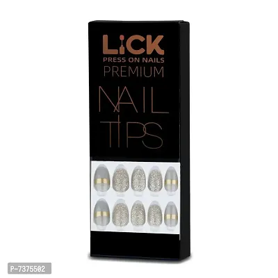 Buy LiCK Beige Nude French Manicure Acrylic Press On Nails Extension With  Application Kit Online