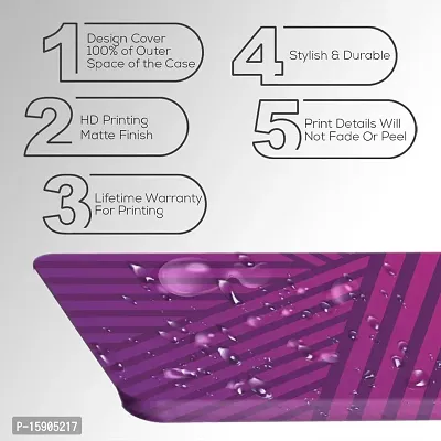 JugaaduStore Designer Printed Slim Fit Hard Case Back Cover for Xiaomi Redmi Note 8 Pro | Indigo Pink Stripes (Polycarbonate)-thumb3