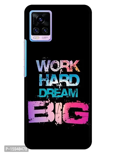 JugaaduStore Designer Printed Slim Fit Hard Case Back Cover for Vivo V20 Pro | Work Hard Dream Big (Polycarbonate)