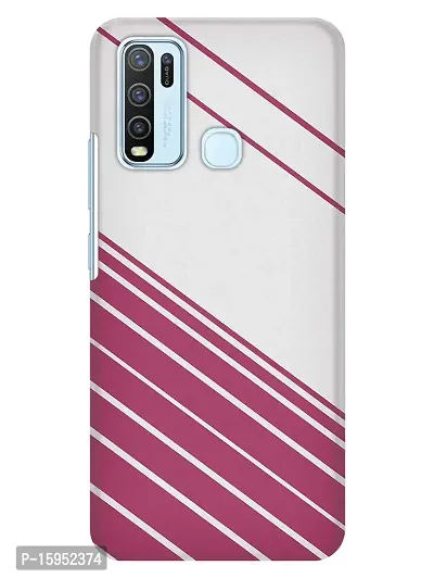 JugaaduStore Designer Printed Slim Fit Hard Case Back Cover for Vivo Y50 / Vivo Y30 | Royal Heath Stripes (Polycarbonate)-thumb0