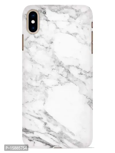 JugaaduStore Designer Printed Slim Fit Hard Case Back Cover for Apple iPhone Xs Max | Classy White Marble (Polycarbonate)