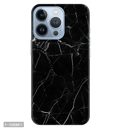 JugaaduStore Designer Printed Slim Fit Hard Case Back Cover for Apple iPhone 13 Pro | Classy Black Marble (Polycarbonate)