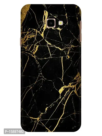 JugaaduStore Designer Printed Slim Fit Hard Case Back Cover for Samsung Galaxy J4 Plus | Classy Golden Black Marble (Polycarbonate)