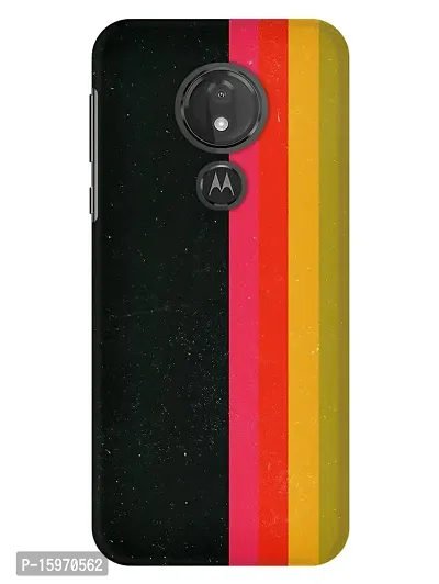 JugaaduStore Designer Printed Slim Fit Hard Case Back Cover for Motorola Moto G7 Power | Multicolor Stripes (Polycarbonate)