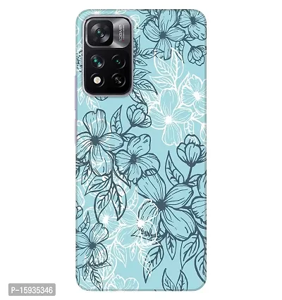 JugaaduStore Designer Printed Slim Fit Hard Case Back Cover for Xiaomi 11i 5G / Xiaomi 11i HyperCharge 5G | Flowers Line Art (Polycarbonate)