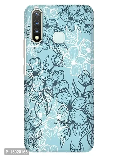 JugaaduStore Designer Printed Slim Fit Hard Case Back Cover for Vivo Y19 / Vivo Z1 Pro | Flowers Line Art (Polycarbonate)