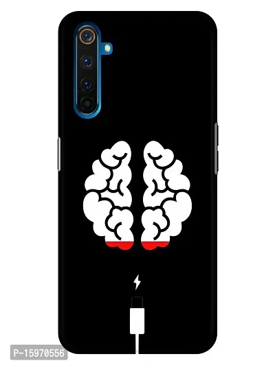 JugaaduStore Designer Printed Slim Fit Hard Case Back Cover for Realme 6 Pro | Brain Charging (Polycarbonate)-thumb0