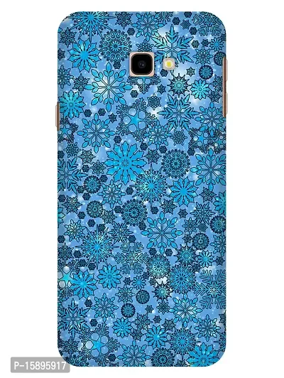 JugaaduStore Designer Printed Slim Fit Hard Case Back Cover for Samsung Galaxy J4 Plus | Blue Snow Flakes (Polycarbonate)